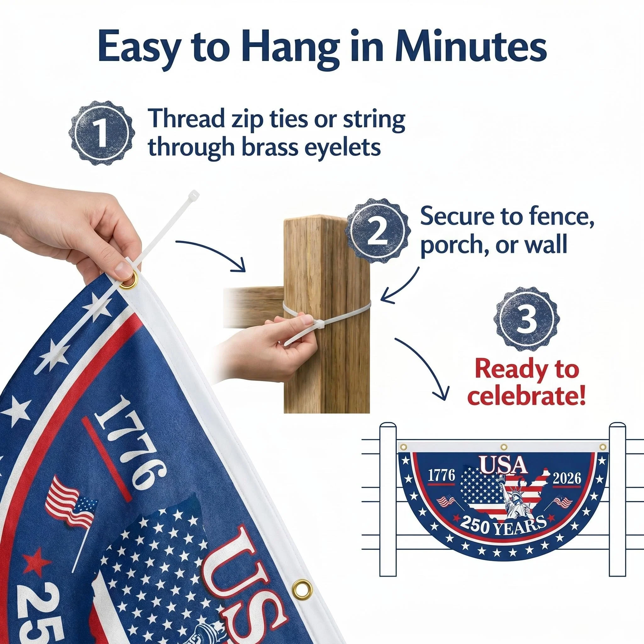 100% Veteran Owned / Handcrafted in USA-250th Anniversary Banners - Image 11