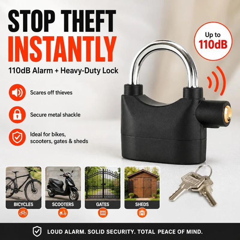110dB Loud Alarm Padlock