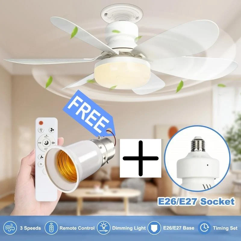 2-in-1 Dimmable Socket Fan