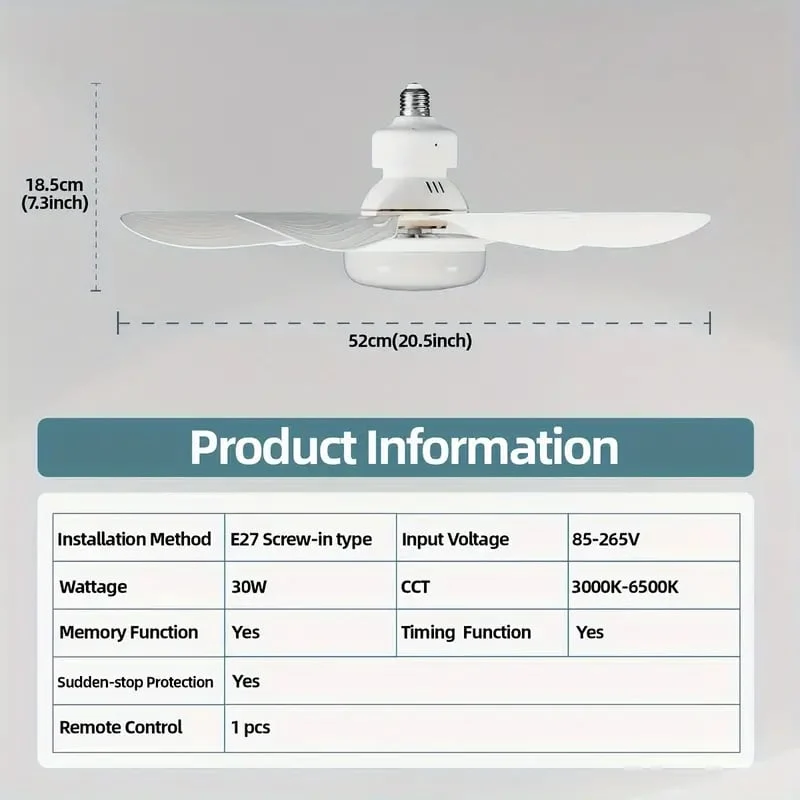 2-in-1 Dimmable Socket Fan - Image 7