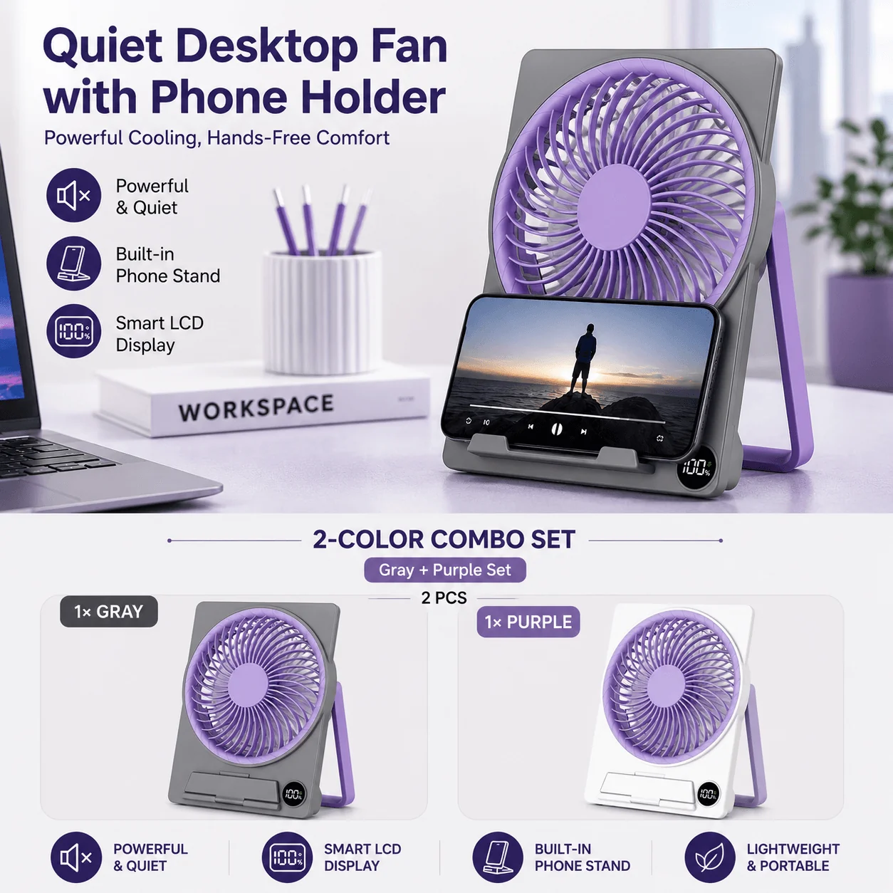 2-in-1 Fan Phone Holder - Image 10