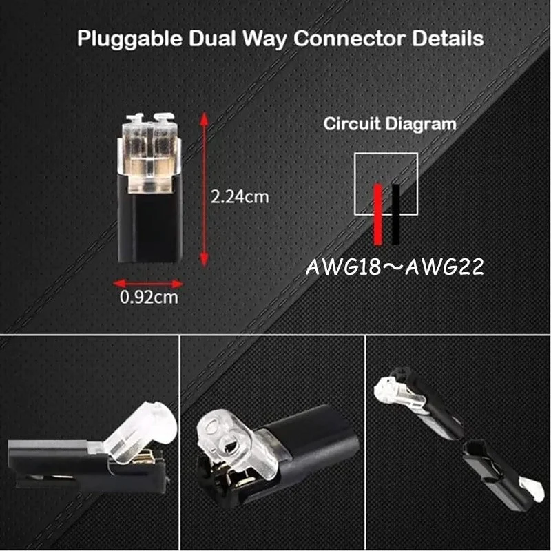 2-Pin Solderless Wire Connector – Compact Plug for LED Strips & 18–22 AWG Cables - Image 4