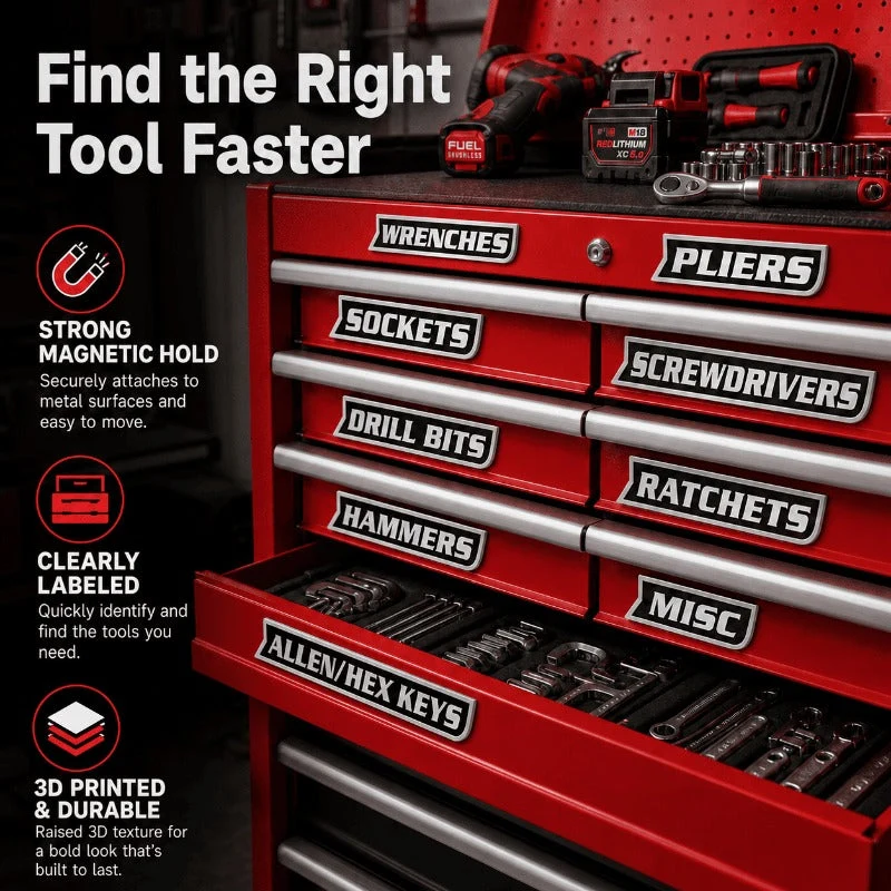 3D Magnetic Tool Drawer Markers