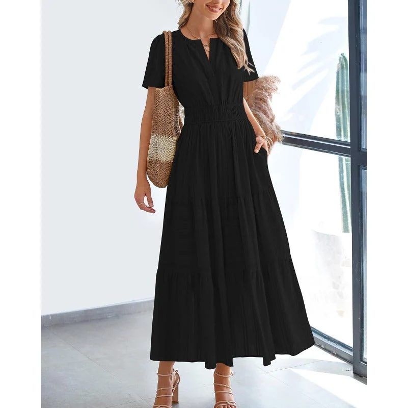 Boho V-Neck Maxi Dress - Image 2