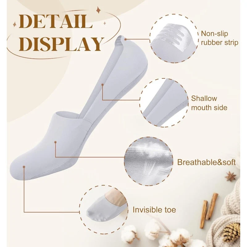 Breathable Cotton No-Show Socks - Image 4