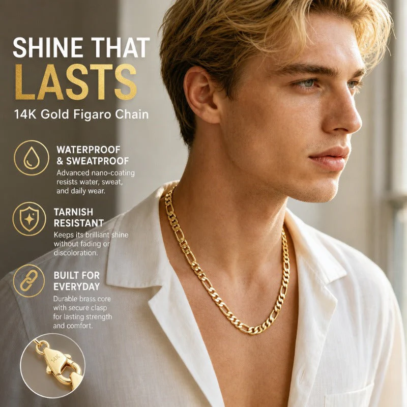 Classic 14K Gold Figaro Necklace