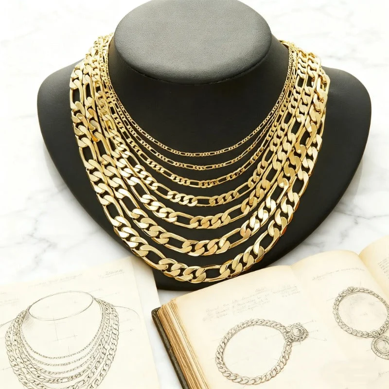 Classic 14K Gold Figaro Necklace - Image 3
