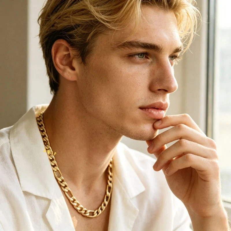 Classic 14K Gold Figaro Necklace - Image 5