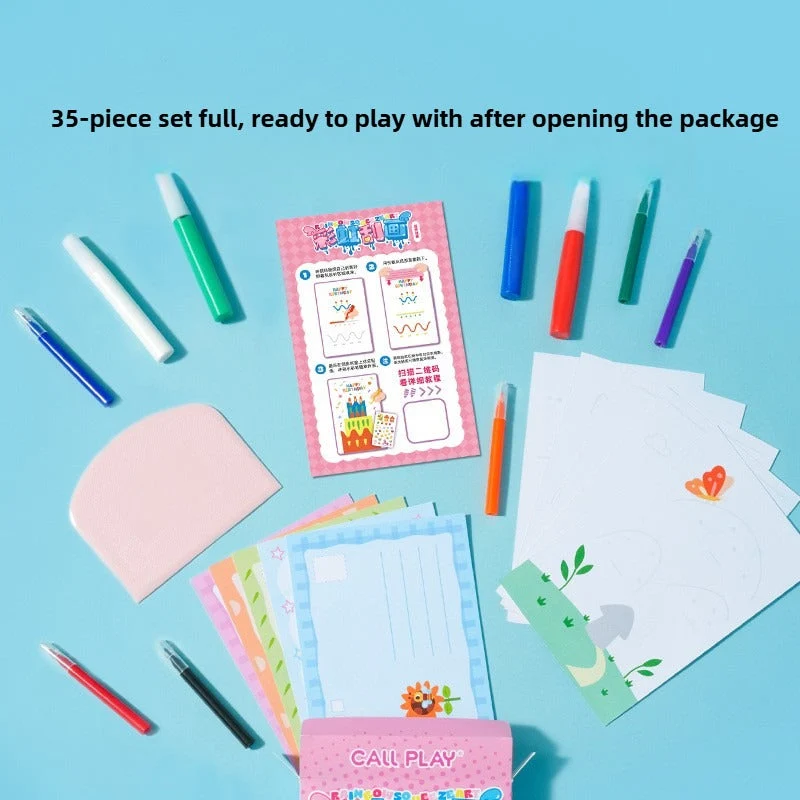 Creative Rainbow Scratch Art Postcard Set for Kids - Image 3