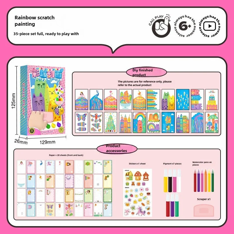 Creative Rainbow Scratch Art Postcard Set for Kids - Image 6
