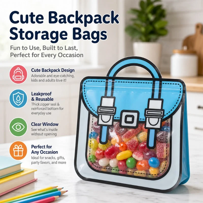 Cute Backpack Resealable Bags