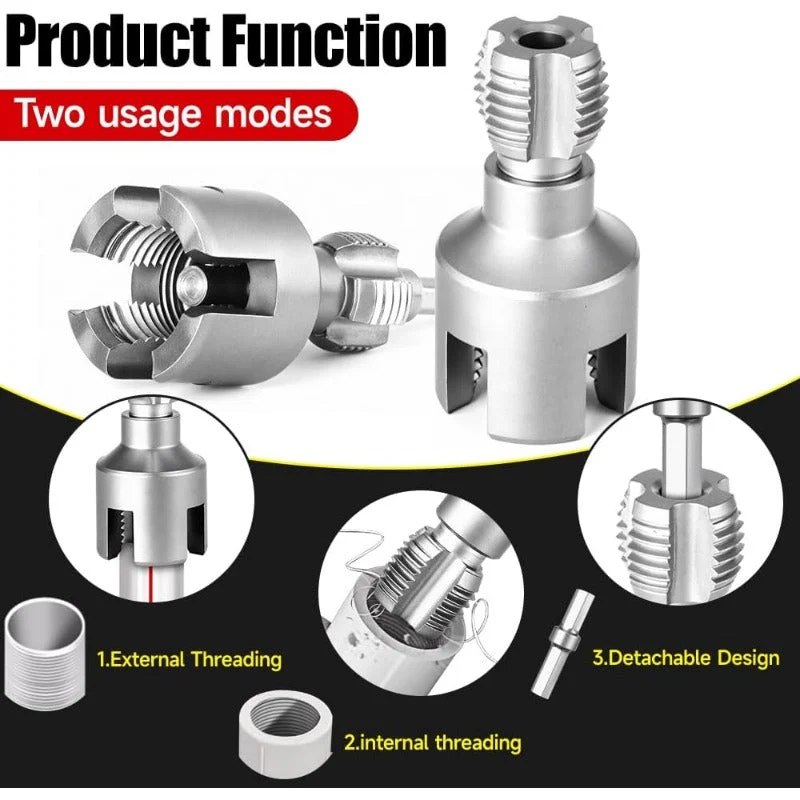 Drill-Powered Pipe Threader - Image 2