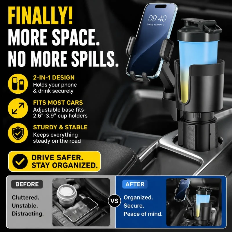 Dual Car Cup Phone Holder