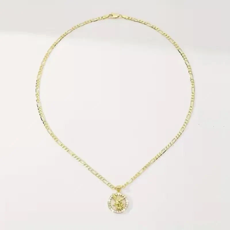 Elegant Gold Pavé Angel Pendant - Image 4