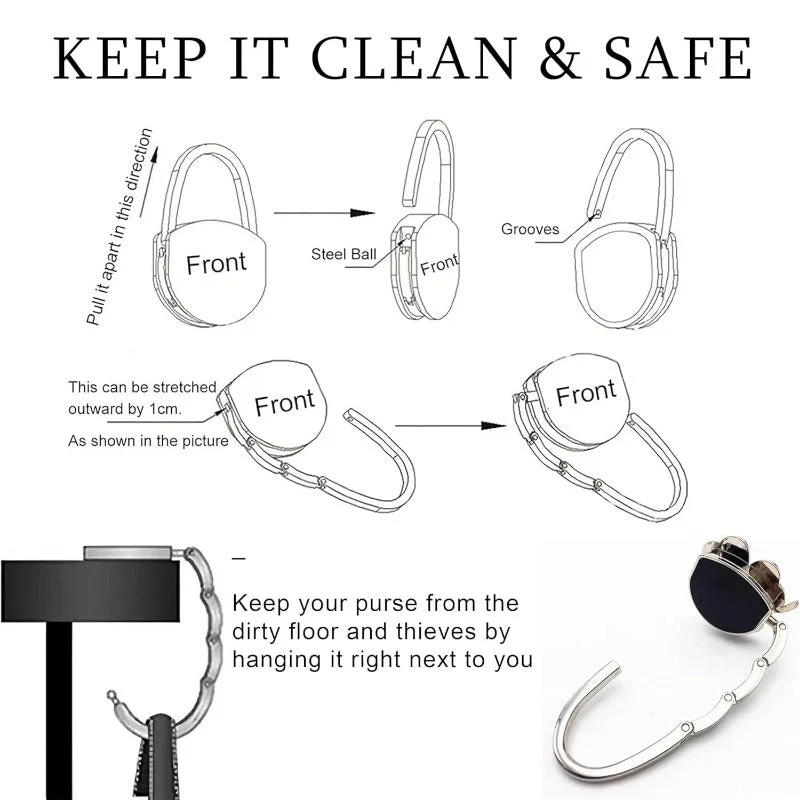 Foldable Clover Purse Hanger - Image 4