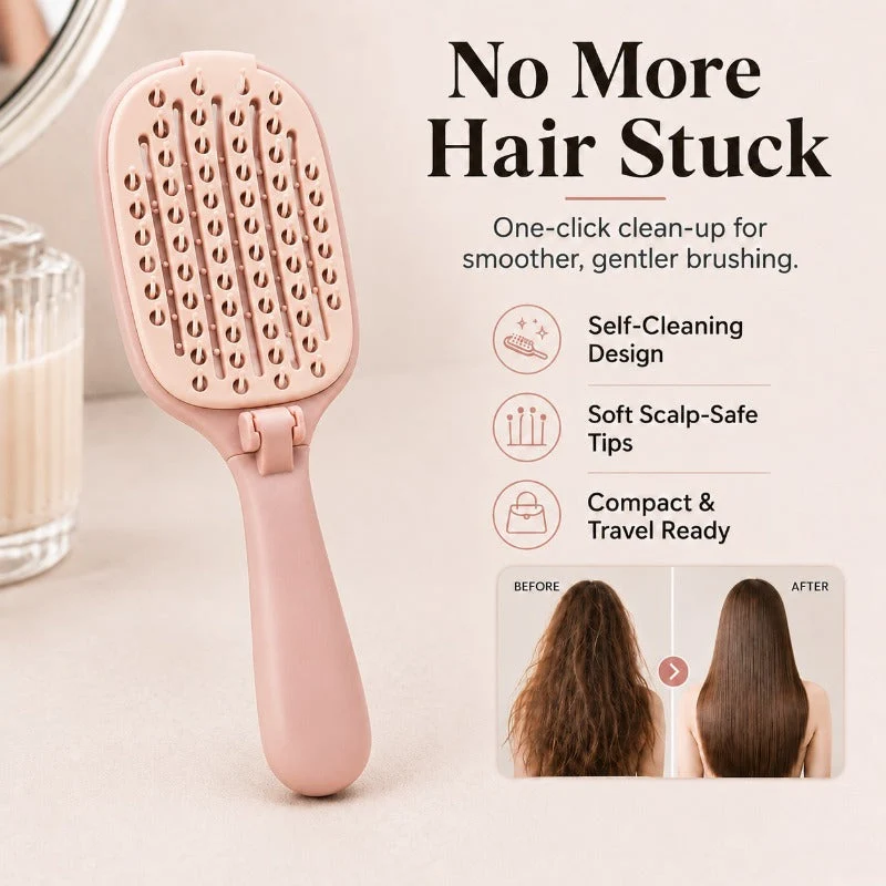 Folding Self-Clean Brush