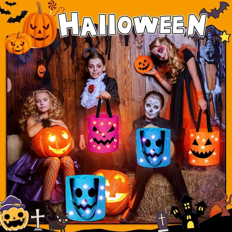 Halloween LED Pumpkin Candy Bags - Image 5