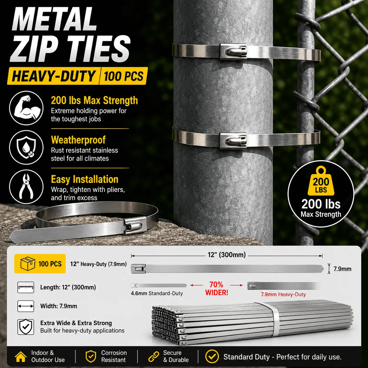 Heavy-Duty Stainless Steel Ties - Image 6