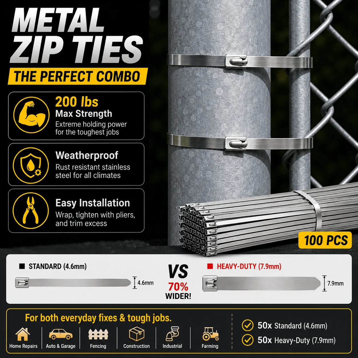 Heavy-Duty Stainless Steel Ties - Image 7
