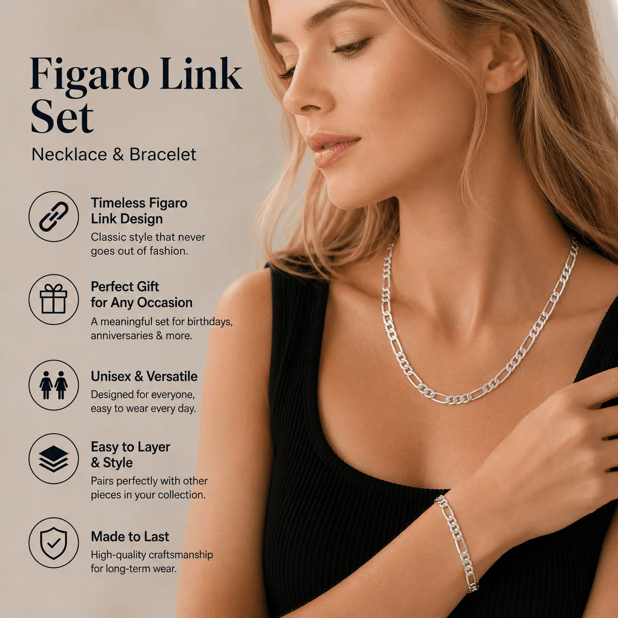 Hypoallergenic Silver Figaro Set