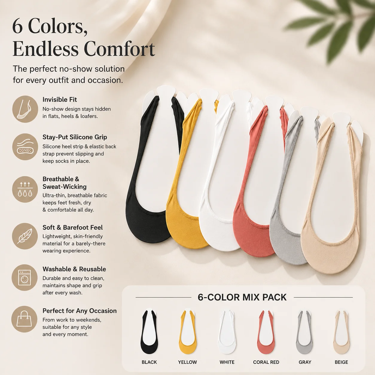 Invisible Slingback No-Show Socks - Image 11