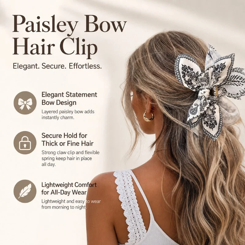 Paisley Bow Hair Claw