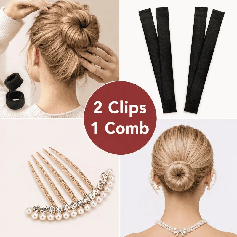 Pearl Rhinestone Bun Set - Image 4