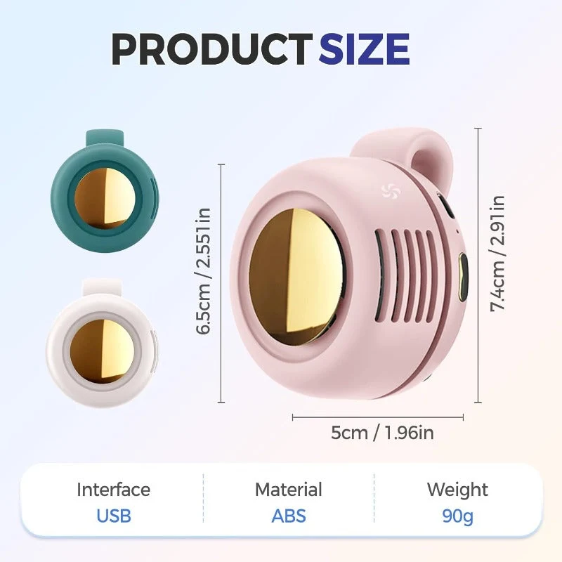 Portable 3-Speed Wearable Fan - Image 2