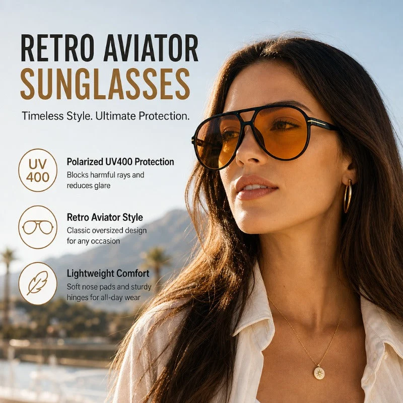 Retro Oversized Aviator Sunglasses