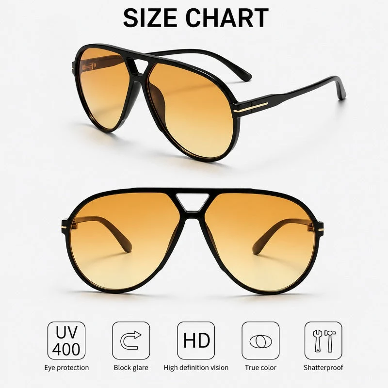 Retro Oversized Aviator Sunglasses - Image 2