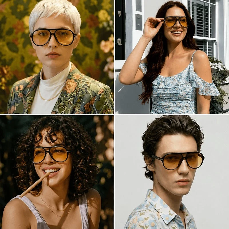Retro Oversized Aviator Sunglasses - Image 4