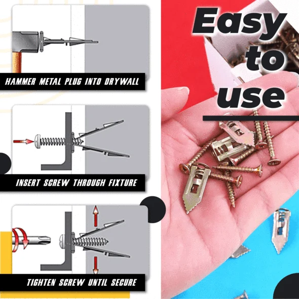 Woyuosn Self-drilling Anchors Screws for 3/8", 1/2", 5/8" Wall - Image 5