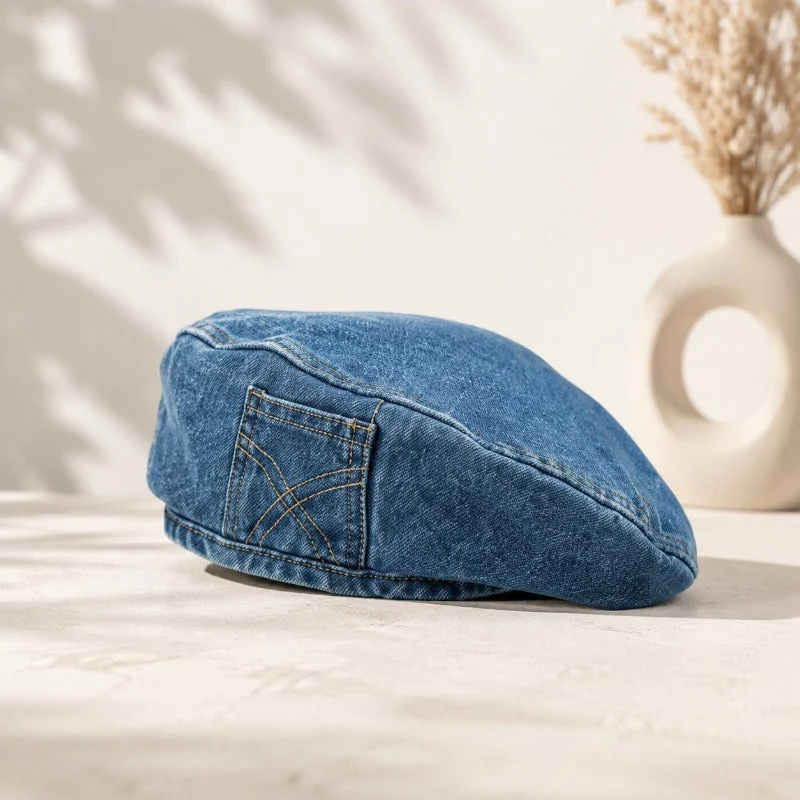 Soft Washed Denim Beret - Image 10