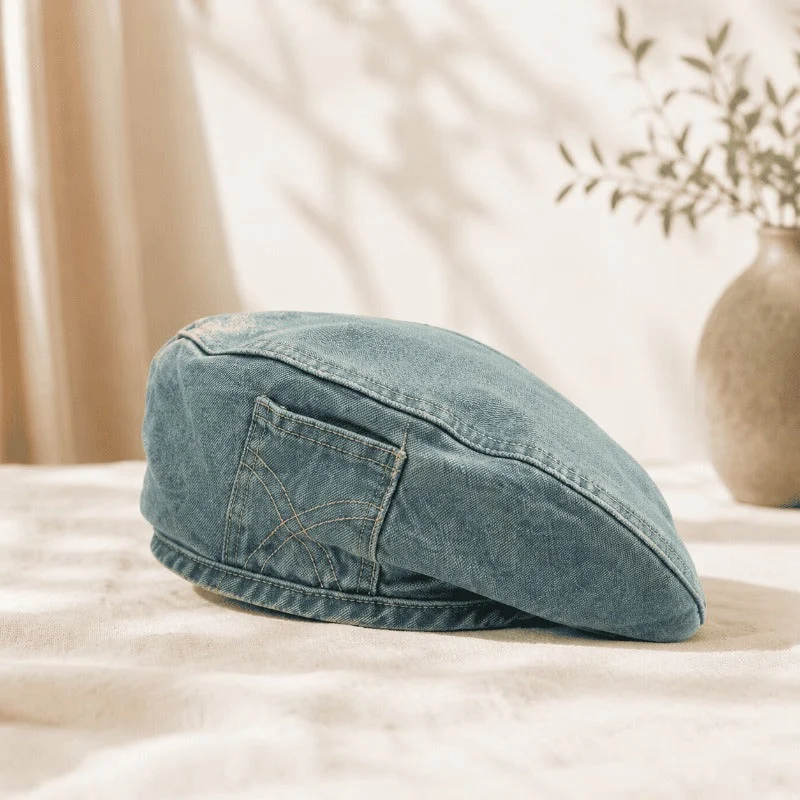 Soft Washed Denim Beret - Image 12