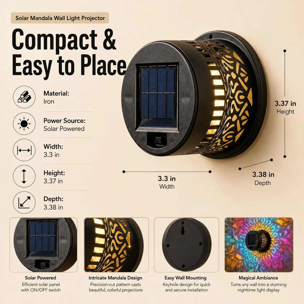 Solar Mandala Wall Projector - Image 9