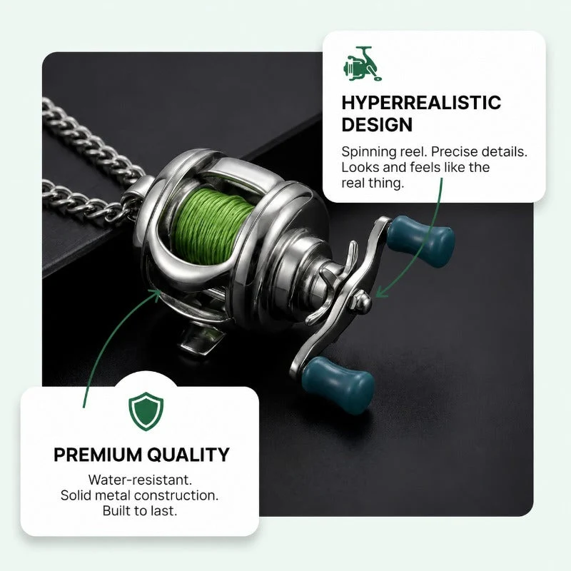 Solid Metal Working Reel Pendant - Image 3
