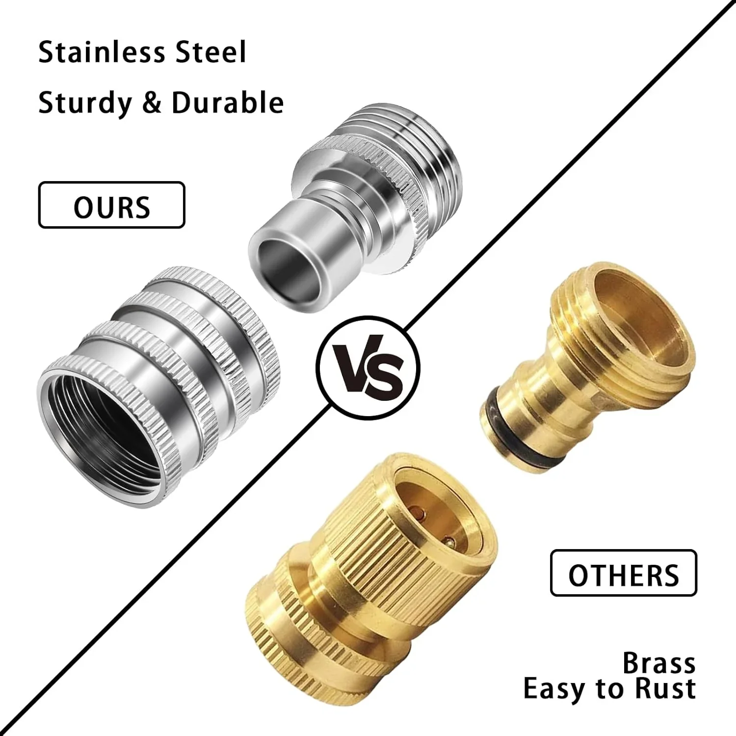 šStainless Steel Garden Hose Quick Connect Fittings Set - Image 7
