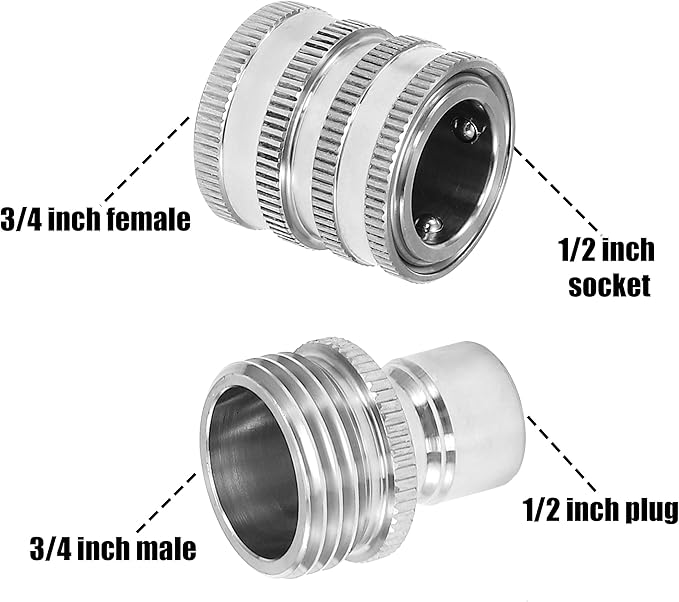 šStainless Steel Garden Hose Quick Connect Fittings Set - Image 9