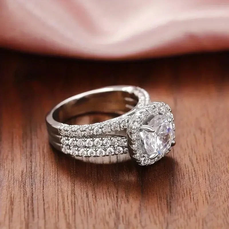 Triple-Band Halo Statement Ring - Image 3