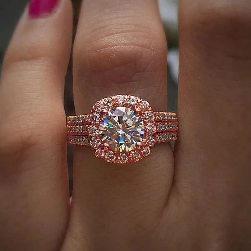 Triple-Band Halo Statement Ring - Image 5