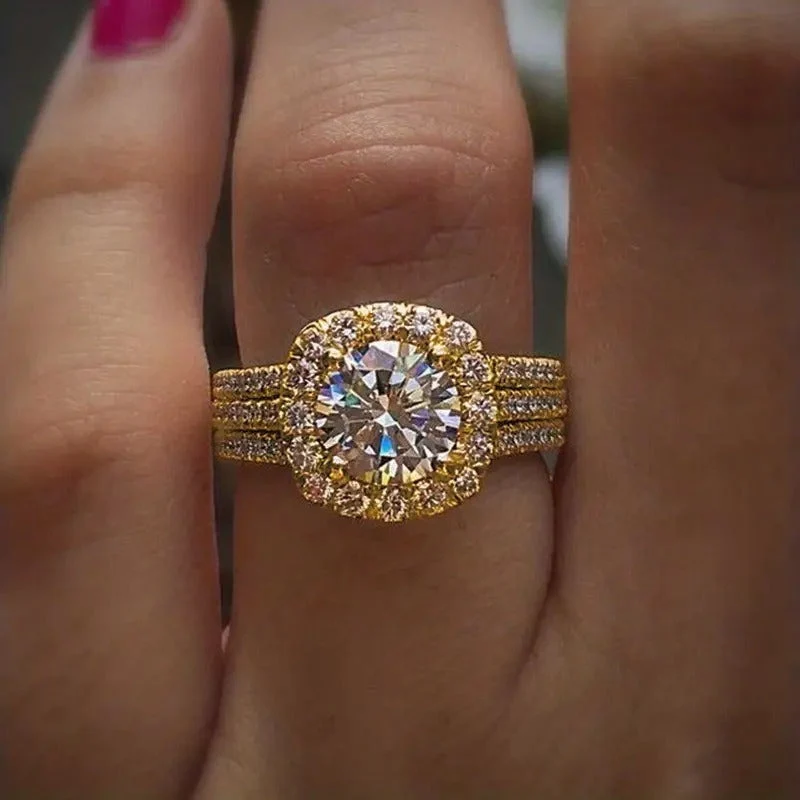 Triple-Band Halo Statement Ring - Image 6
