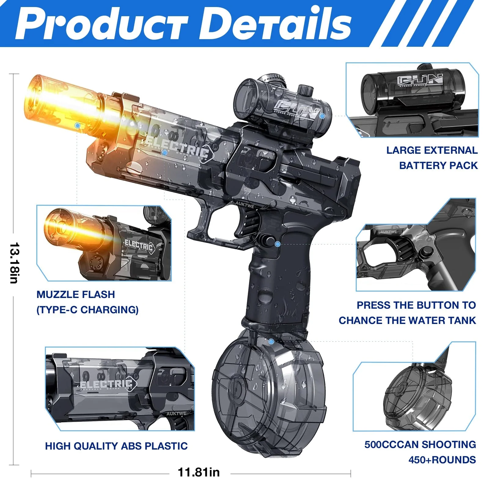 YoPoll High Capacity Pistol for Beach Swimming Toy - Image 6