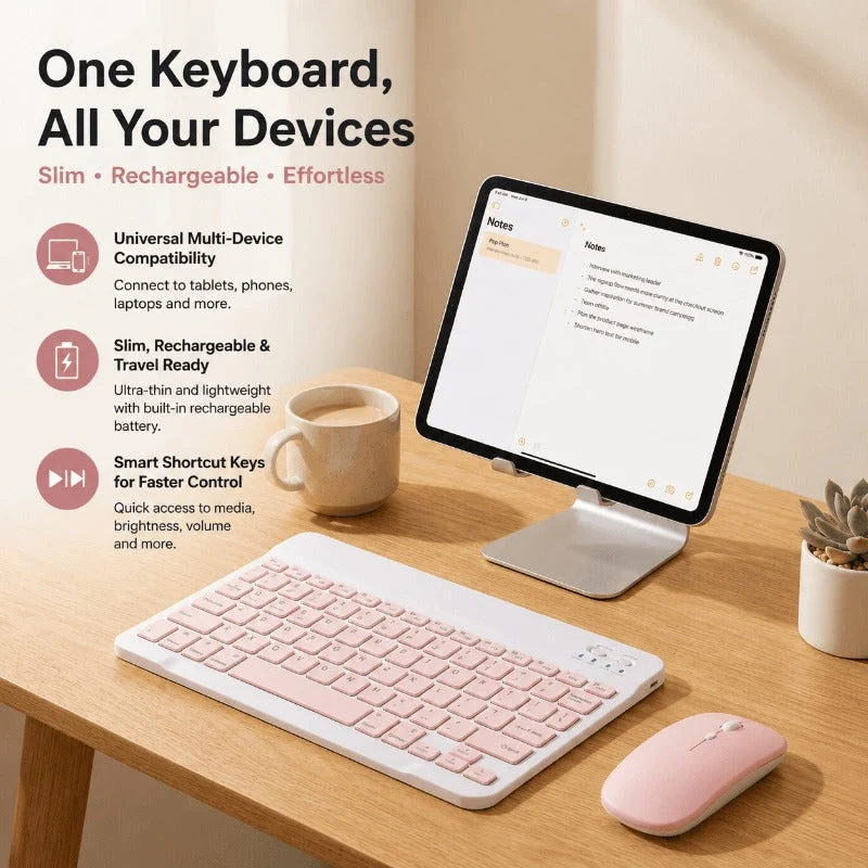 Ultra-Slim Portable Wireless Keyboard