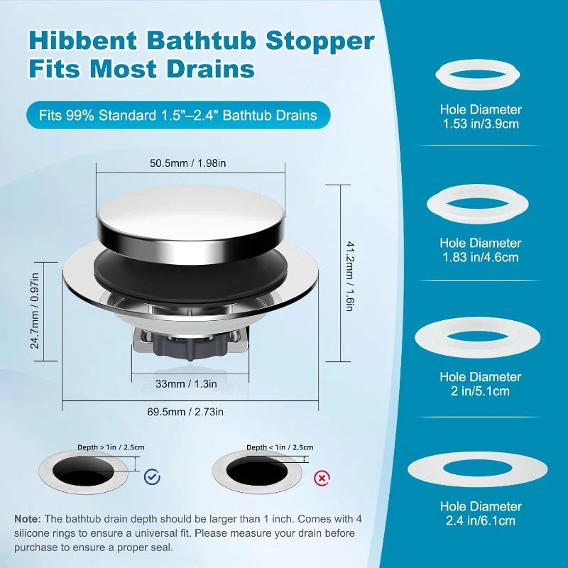 Universal 3-in-1 Tub Stopper - Image 3