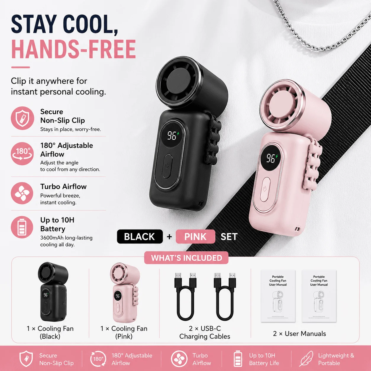 Universal Clip-On Mini Fan - Image 12