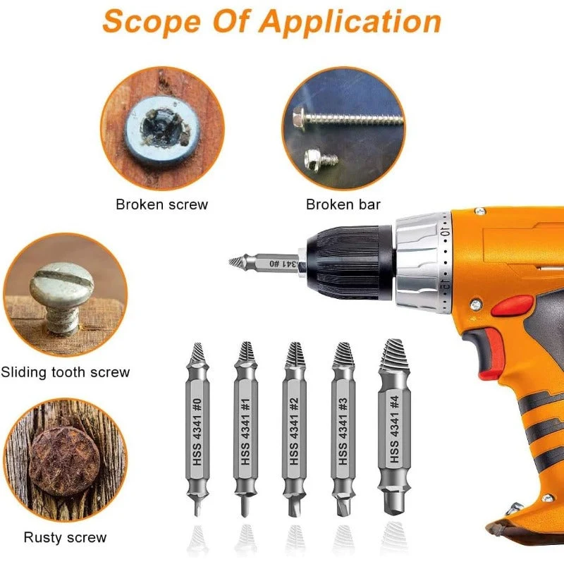 Universal Screw Extractor Set with Dual-Ended Bits - Image 2