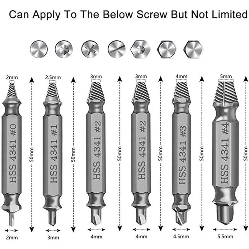 Universal Screw Extractor Set with Dual-Ended Bits - Image 5