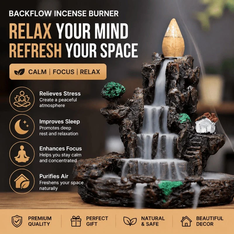 Zen Waterfall Incense Burner